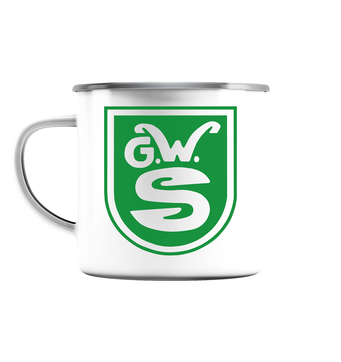 KG Grün-Weiß-Schlebusch e.V - Emaille Tasse (Silber)
