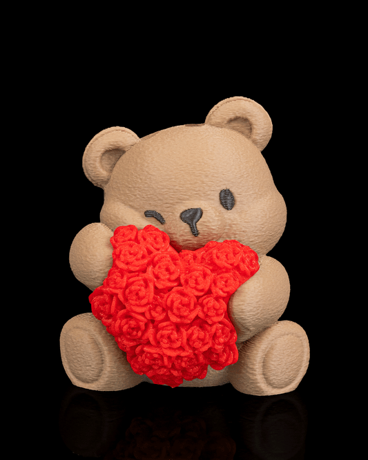 3D-Druck: SELBSTGEMACHT: Teddy-Anhänger mit rotem Herz – Love Edition