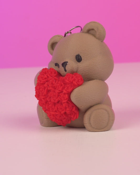 3D-Druck: SELBSTGEMACHT: Teddy-Anhänger mit rotem Herz – Love Edition
